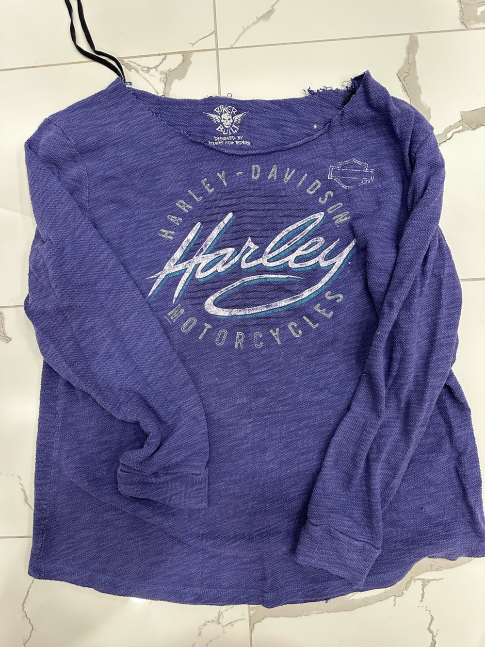 Harley-Davidson Purple Script Logo Long Sleeve Top